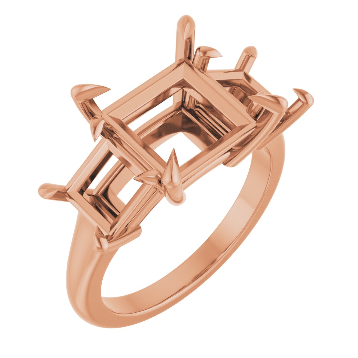 Claw-Prong Three-Stone Ring