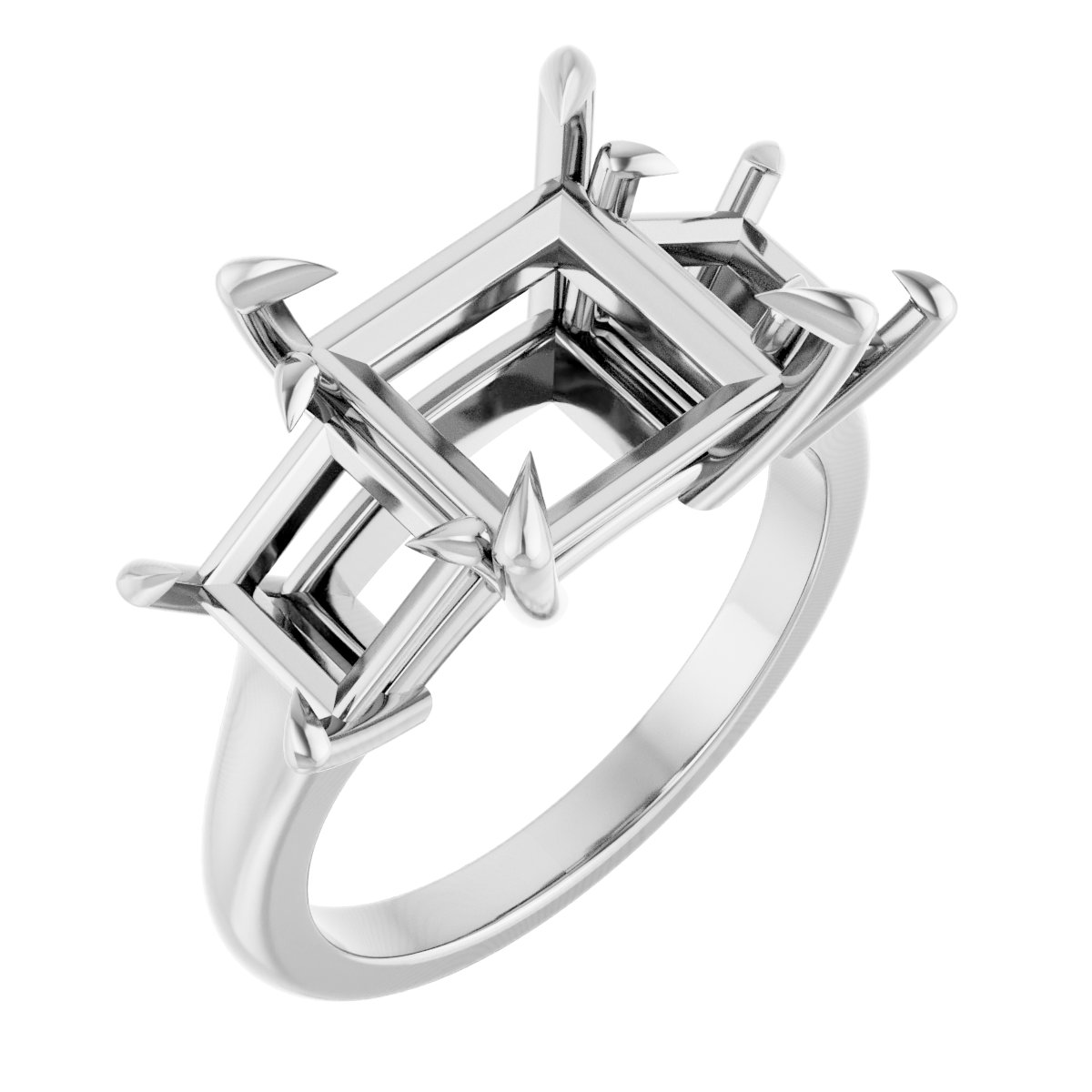 Claw-Prong Three-Stone Ring