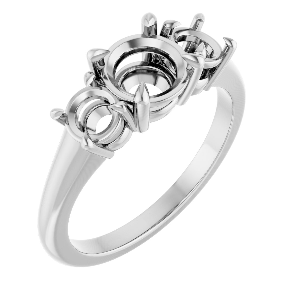 Claw-Prong Three-Stone Ring