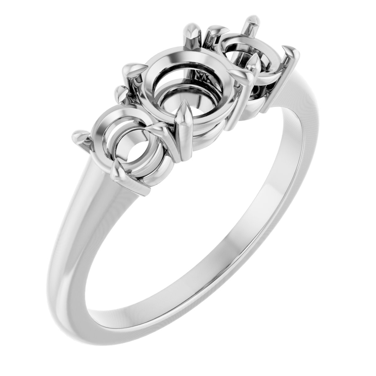 Claw-Prong Three-Stone Ring