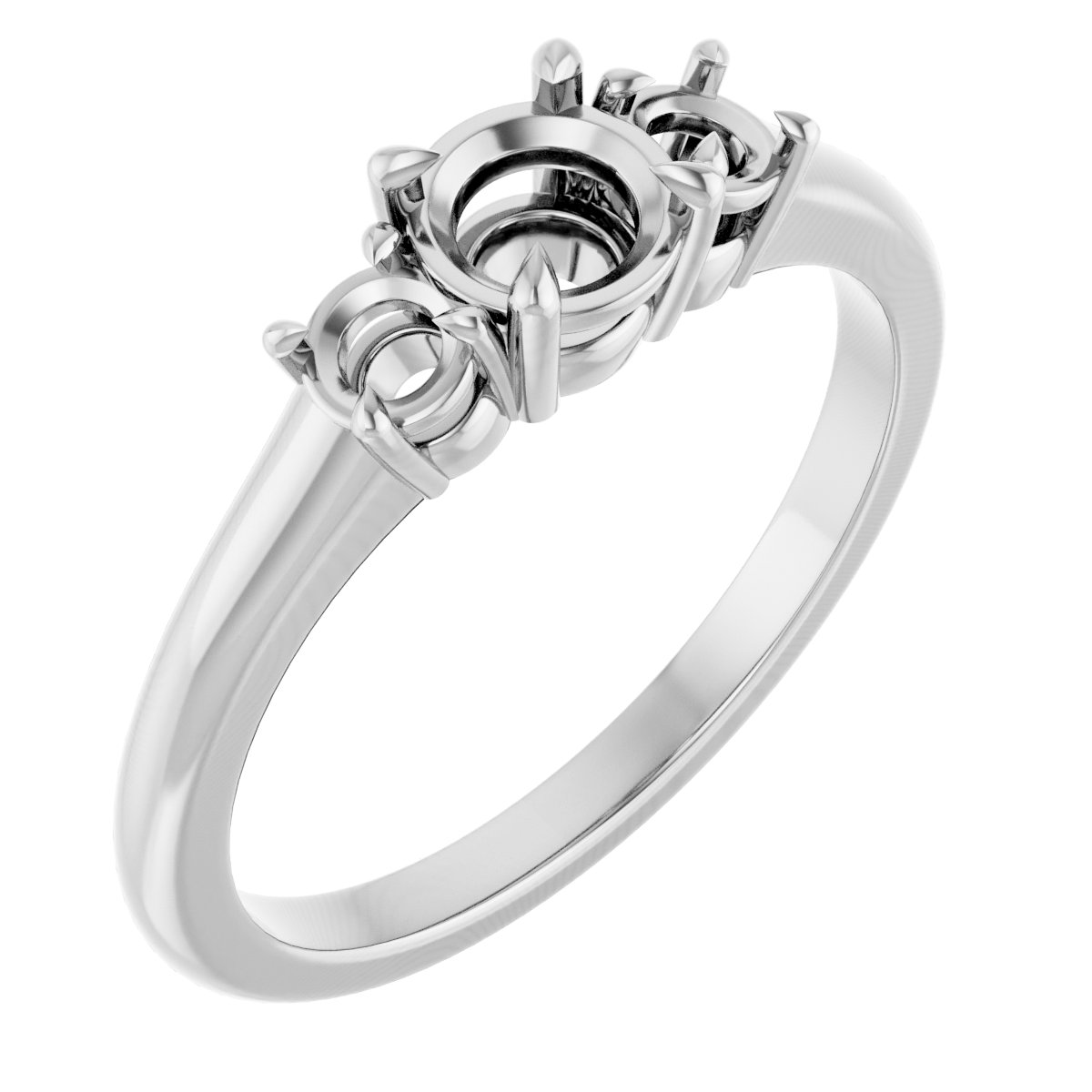 Claw-Prong Three-Stone Ring