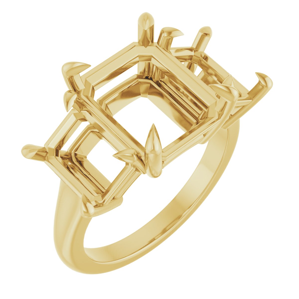 Claw-Prong Three-Stone Ring