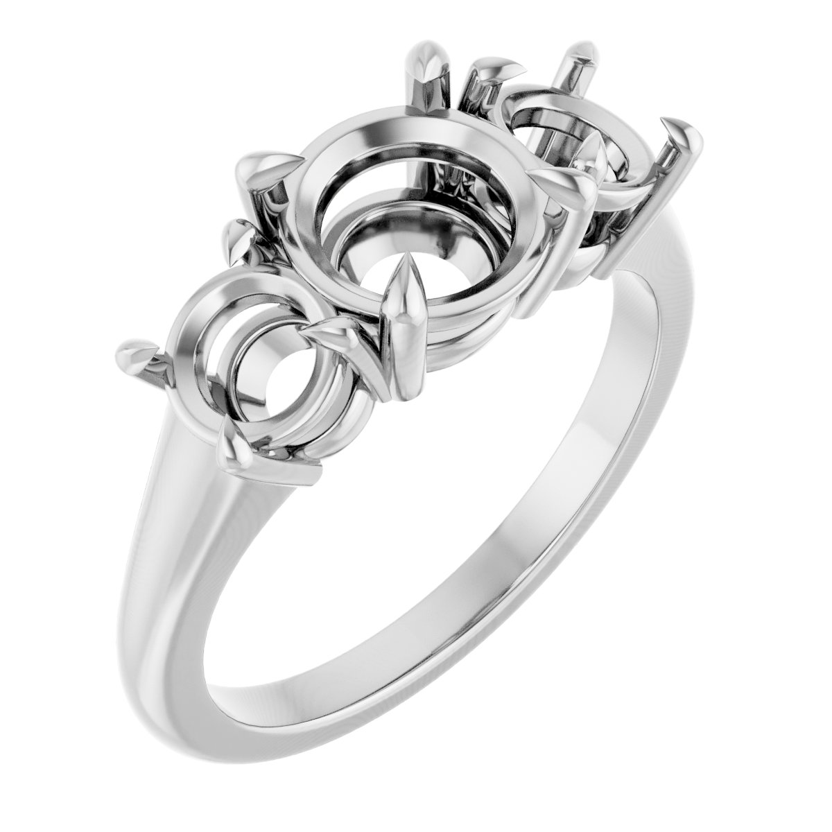 Claw-Prong Three-Stone Ring