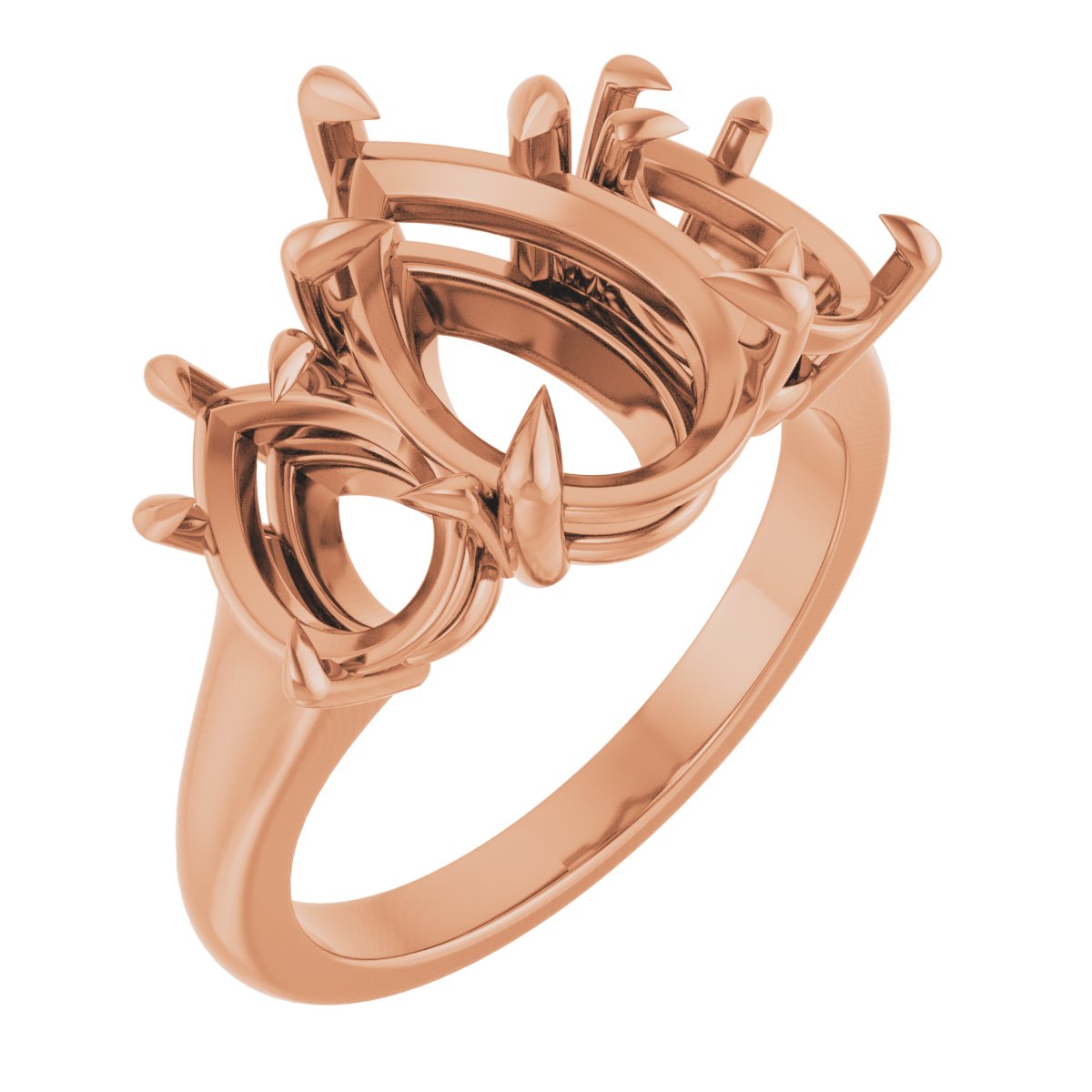 Claw-Prong Three-Stone Ring