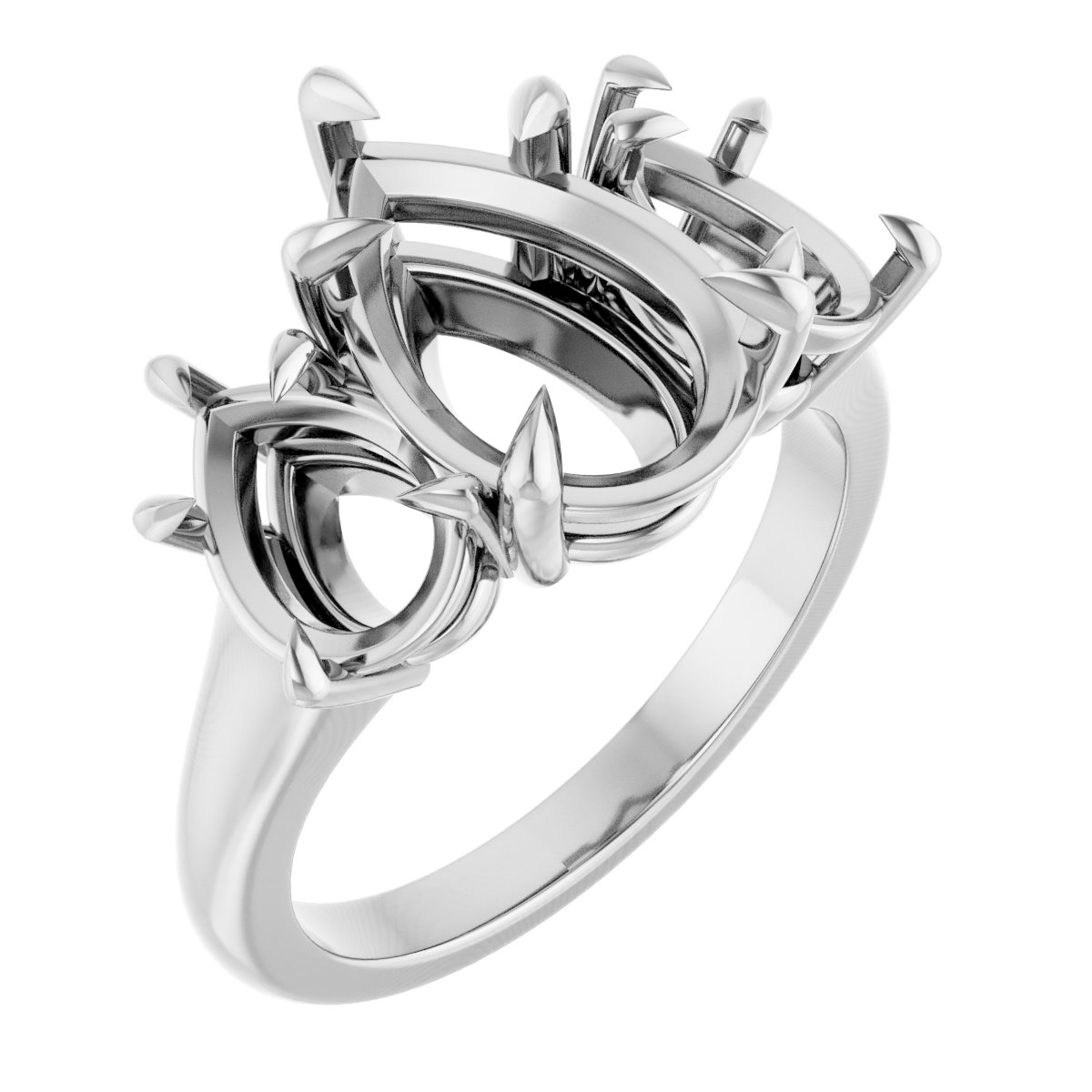 Claw-Prong Three-Stone Ring