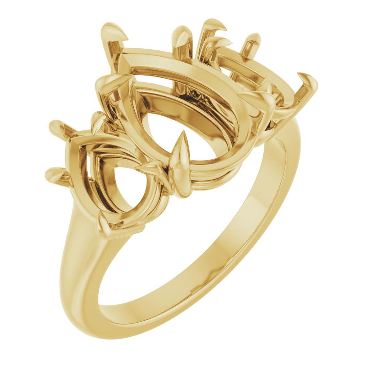 Claw-Prong Three-Stone Ring