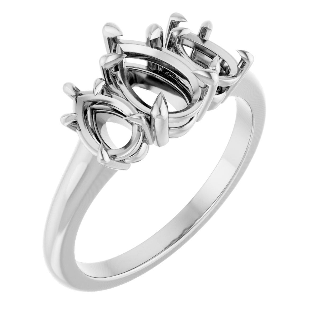 Claw-Prong Three-Stone Ring