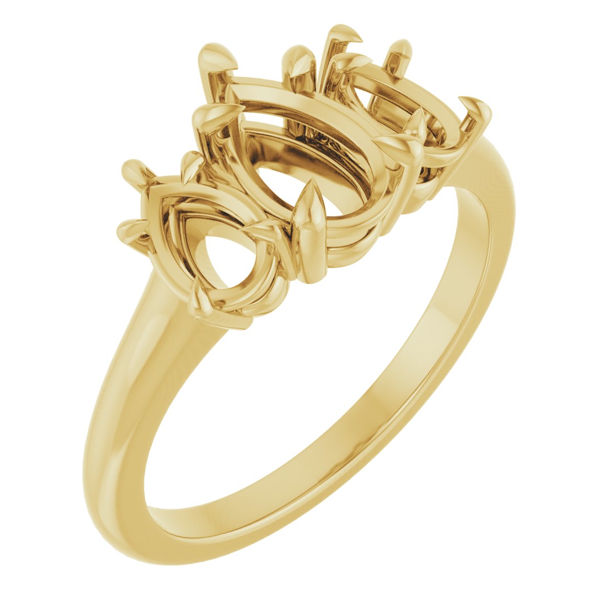 Claw-Prong Three-Stone Ring