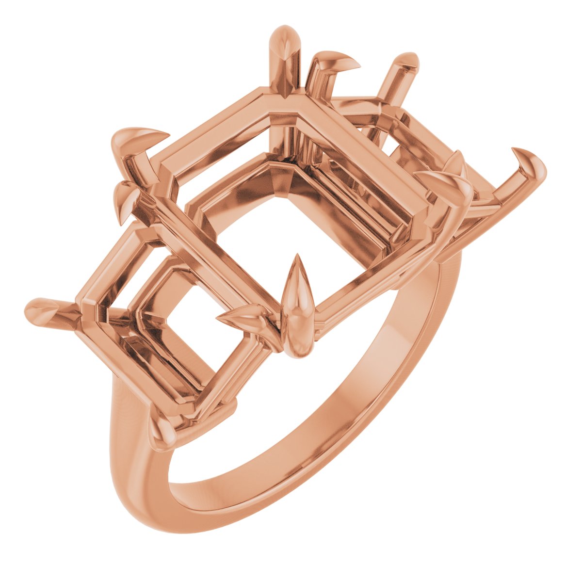 Claw-Prong Three-Stone Ring