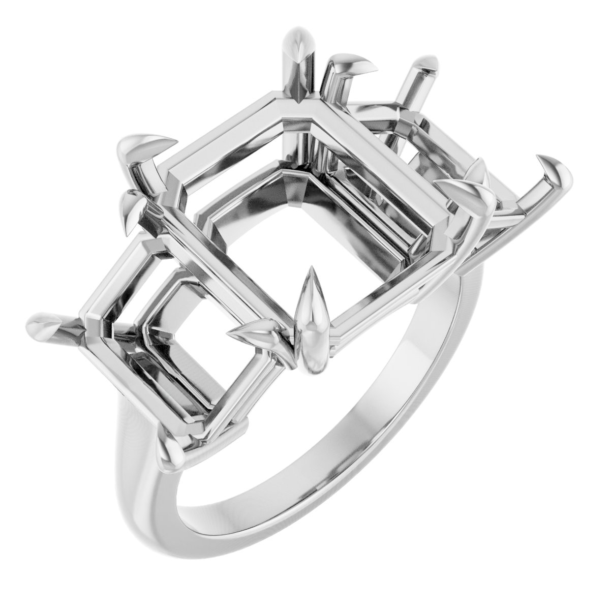 Claw-Prong Three-Stone Ring