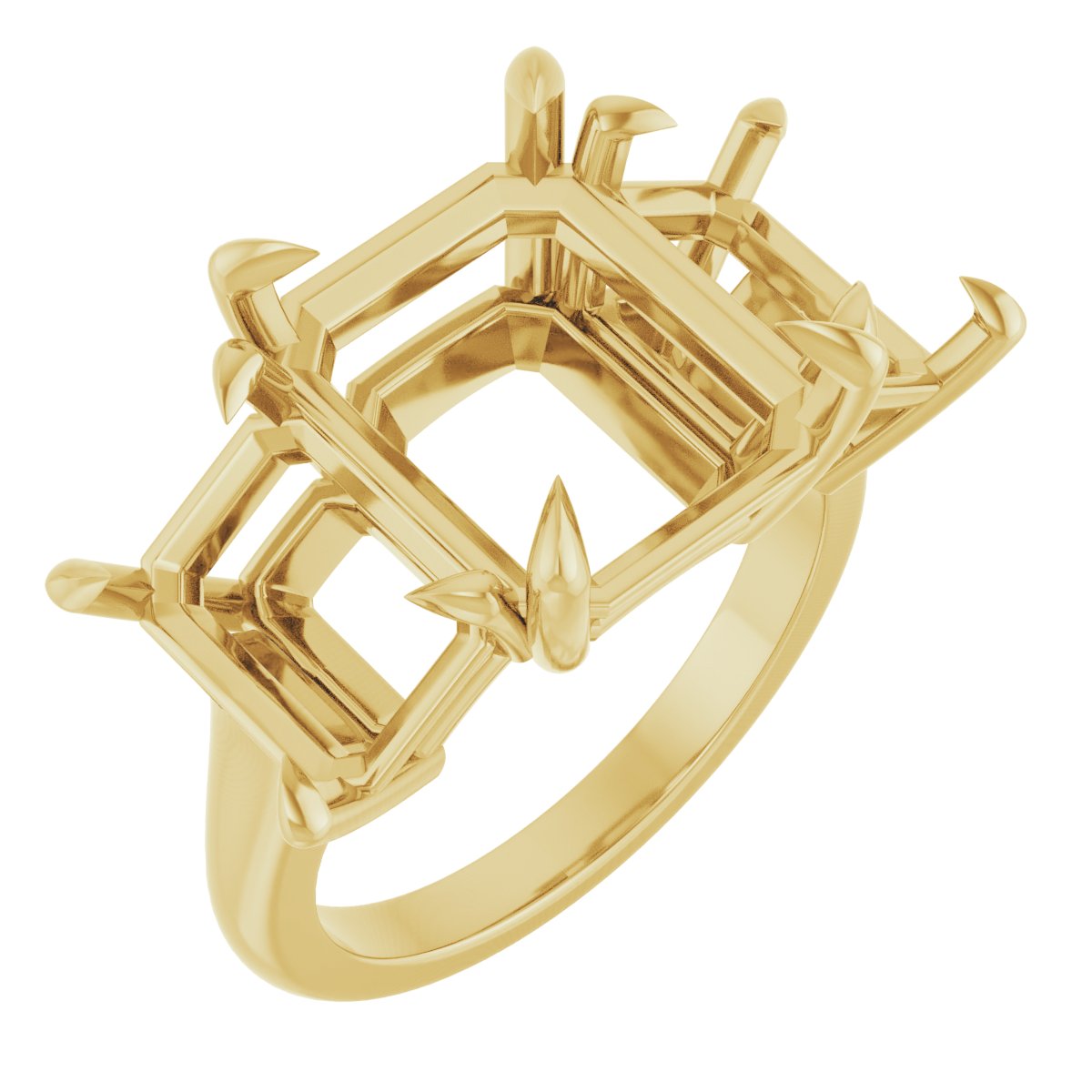 Claw-Prong Three-Stone Ring