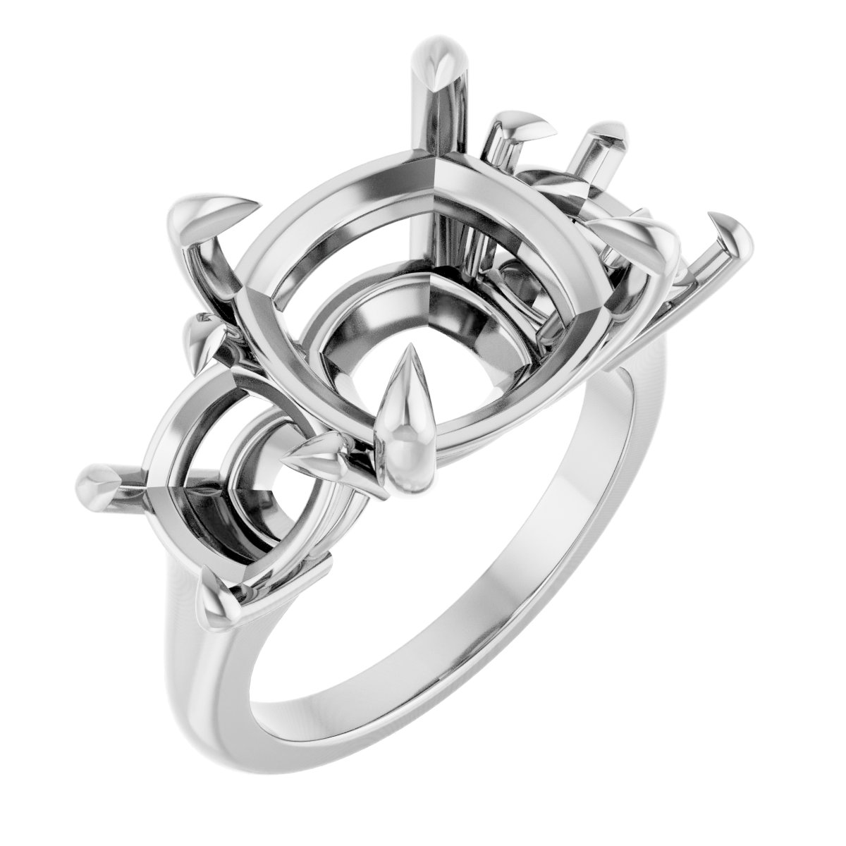 Claw-Prong Three-Stone Ring