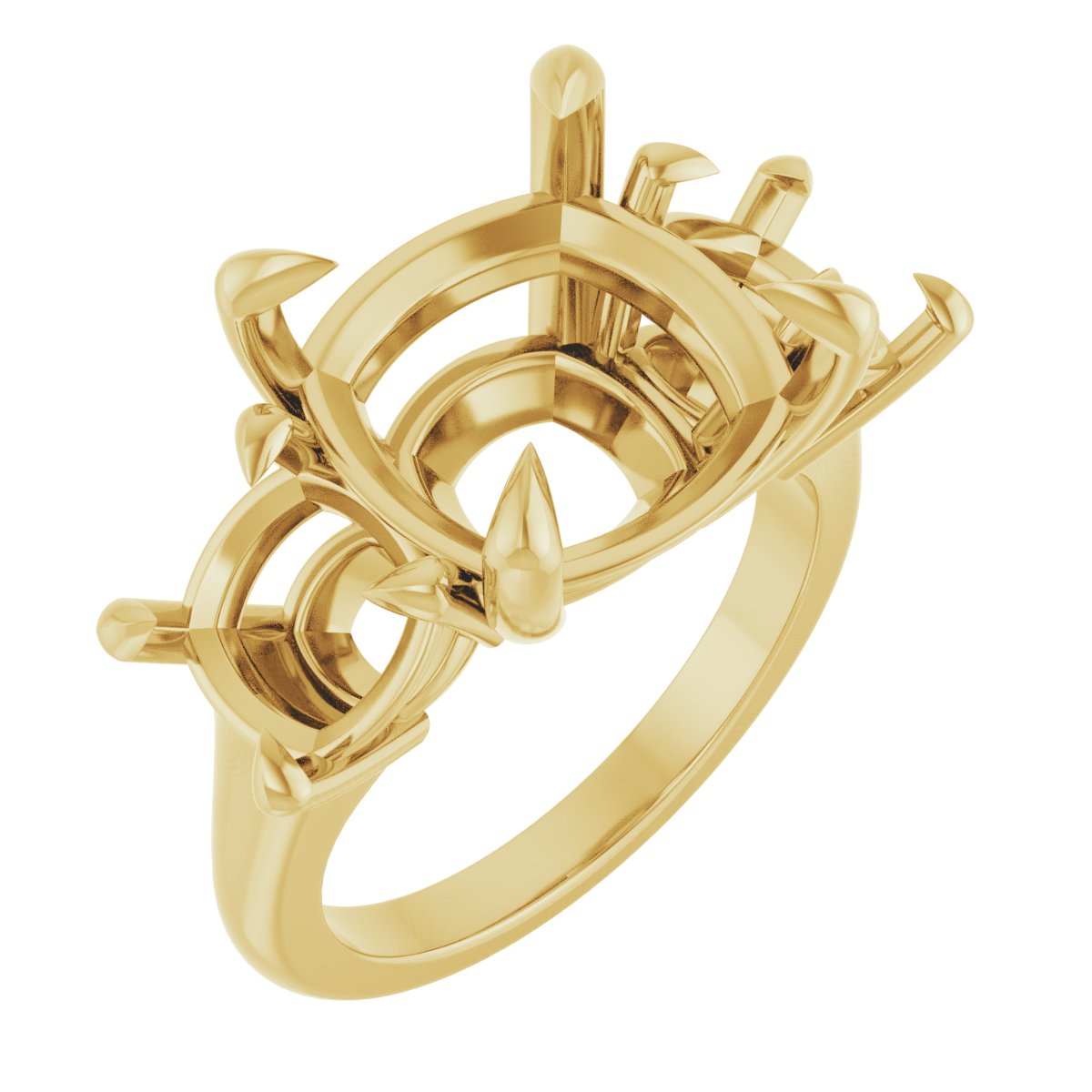 Claw-Prong Three-Stone Ring