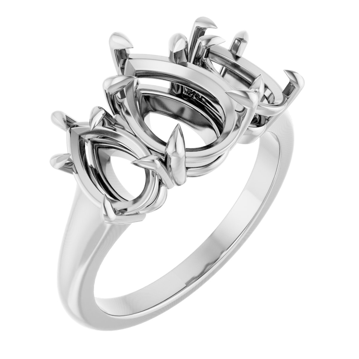 Claw-Prong Three-Stone Ring