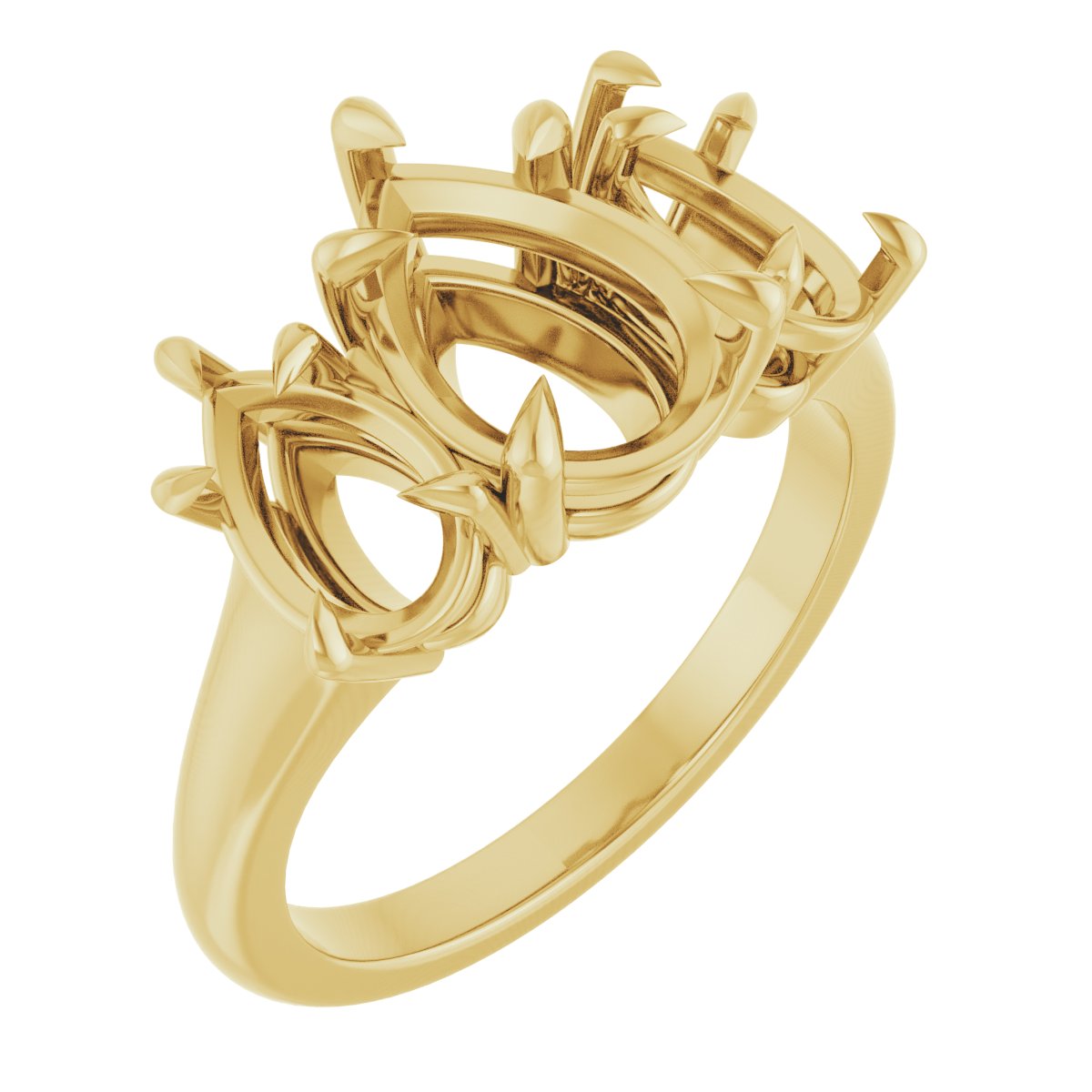 Claw-Prong Three-Stone Ring