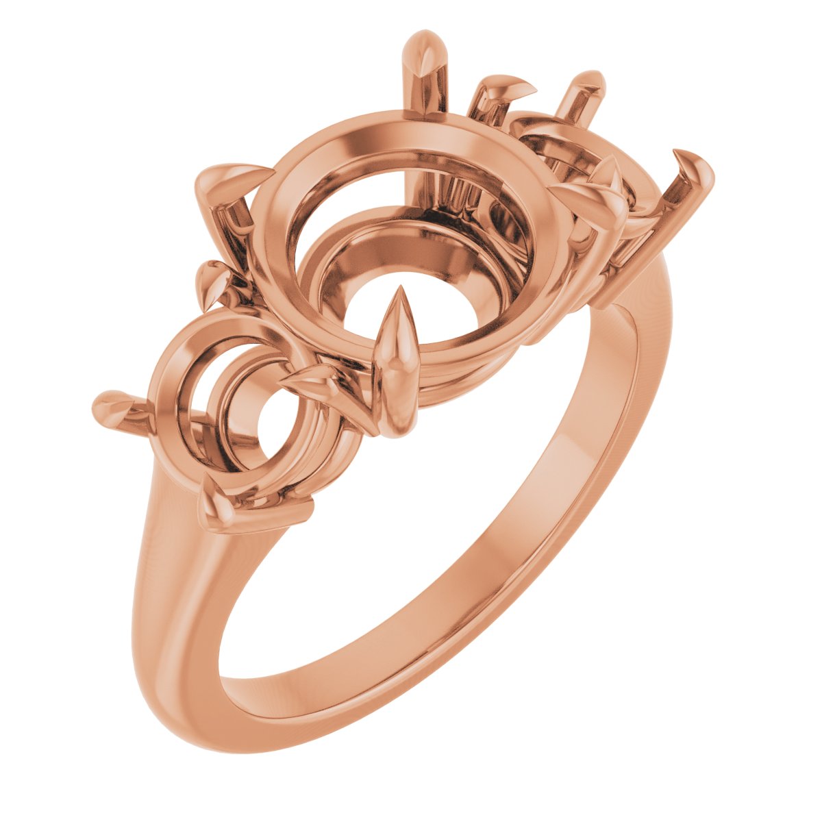 Claw-Prong Three-Stone Ring