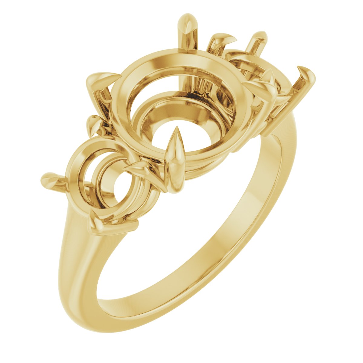 Claw-Prong Three-Stone Ring