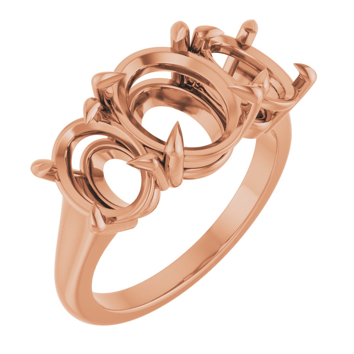 Claw-Prong Three-Stone Ring