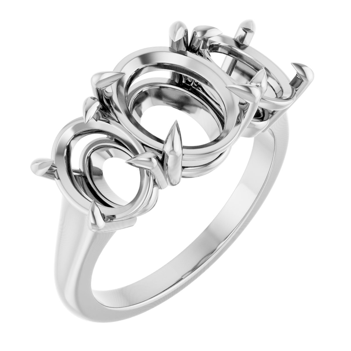 Claw-Prong Three-Stone Ring