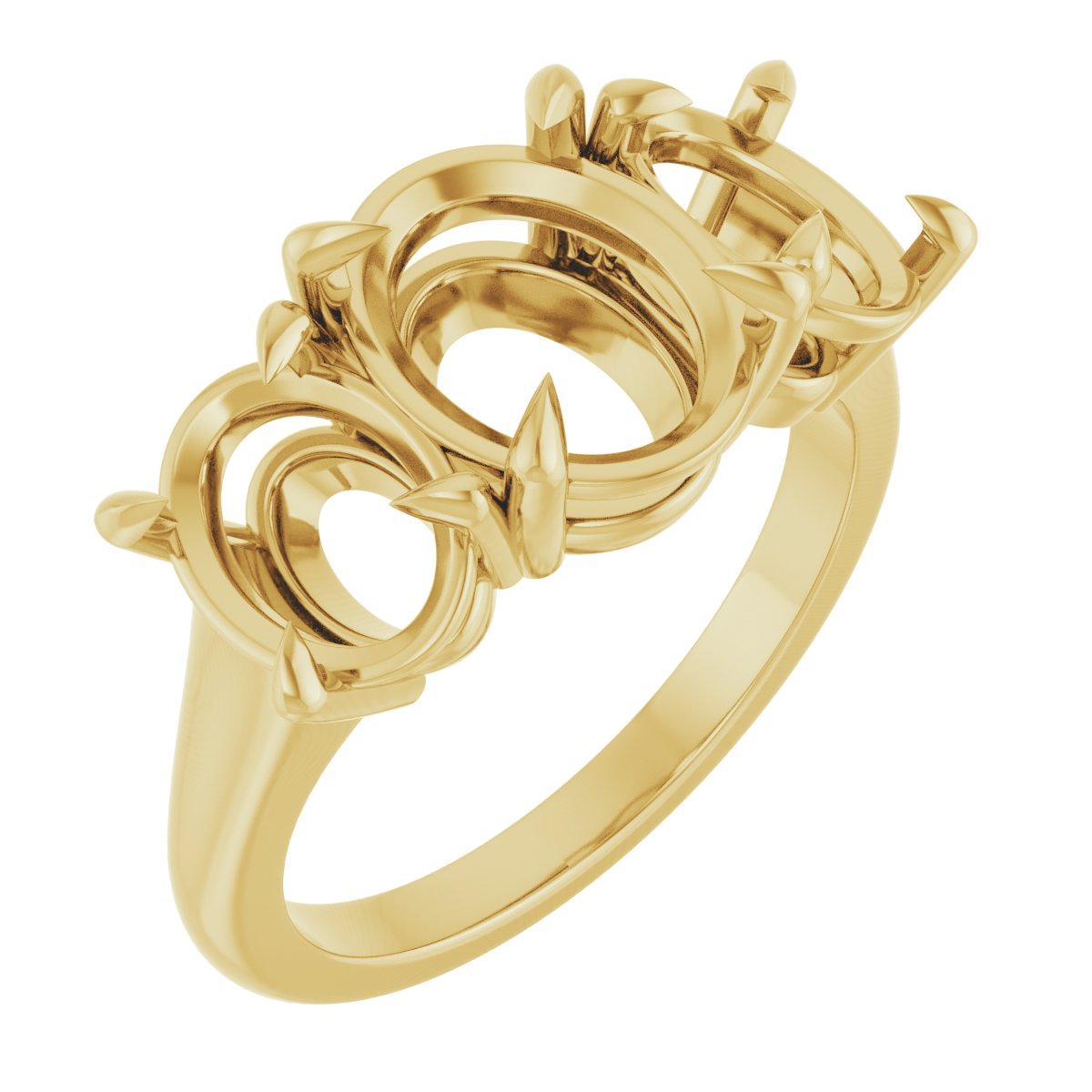 Claw-Prong Three-Stone Ring