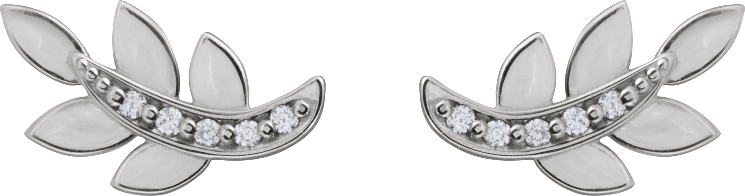 .07 CTW Natural Diamond Leaf Earrings view 3