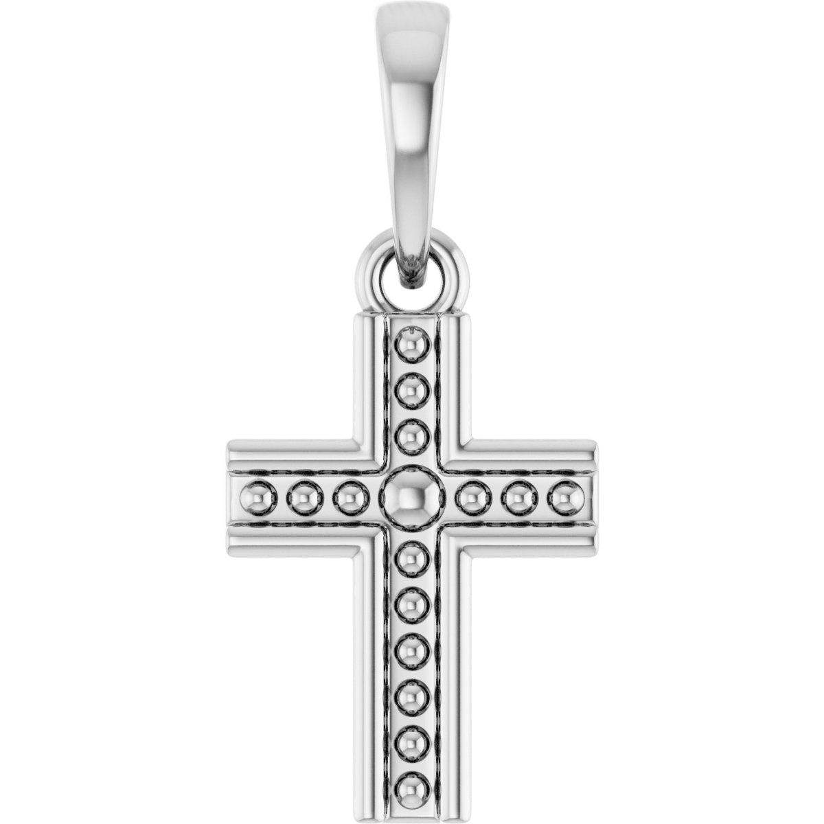 Sterling Silver Beaded Cross Pendant