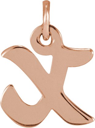 14K Rose Petite Initial X Pendant Ref 21293579