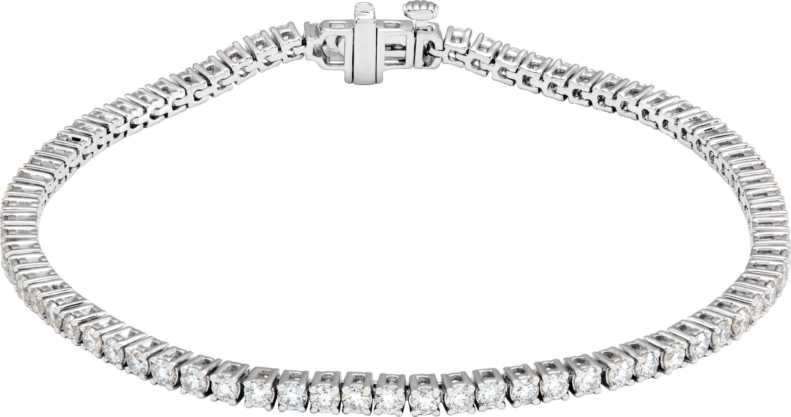 14K White 3 CTW Lab-Grown Diamond Line 7 Bracelet