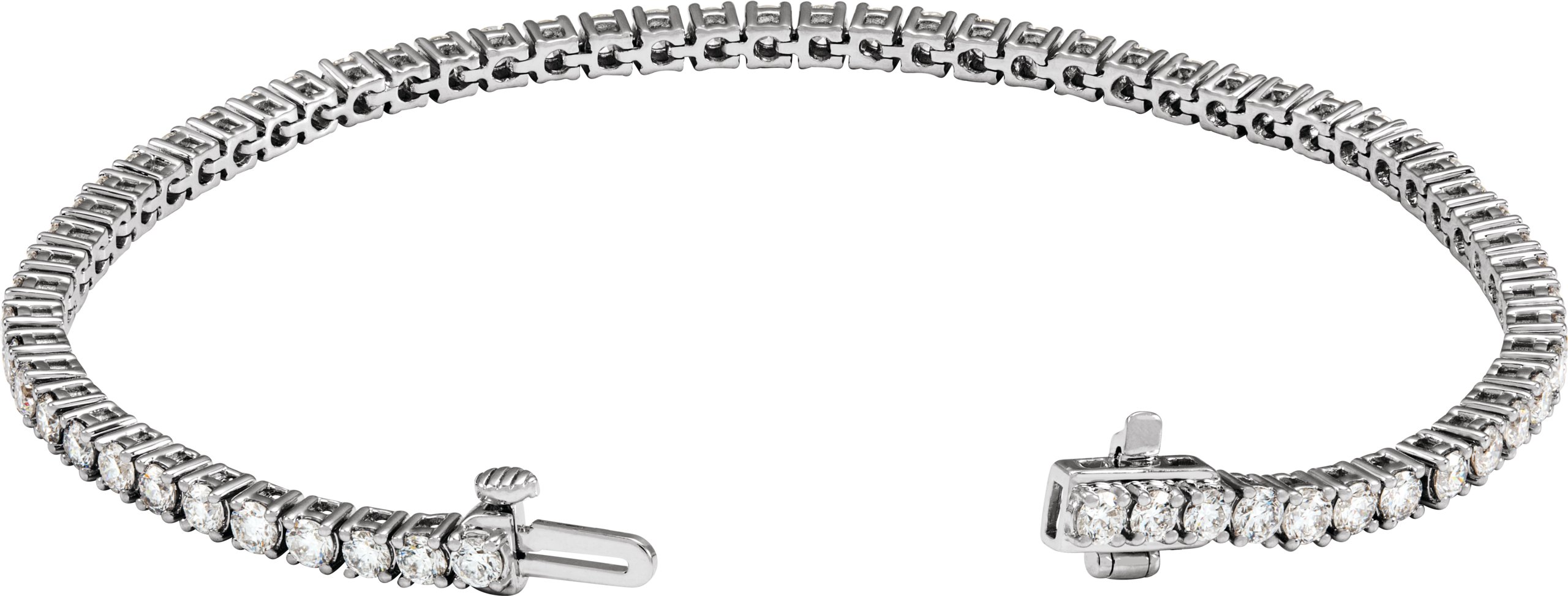 14K White 4 CTW Lab-Grown Diamond Line 7 Bracelet