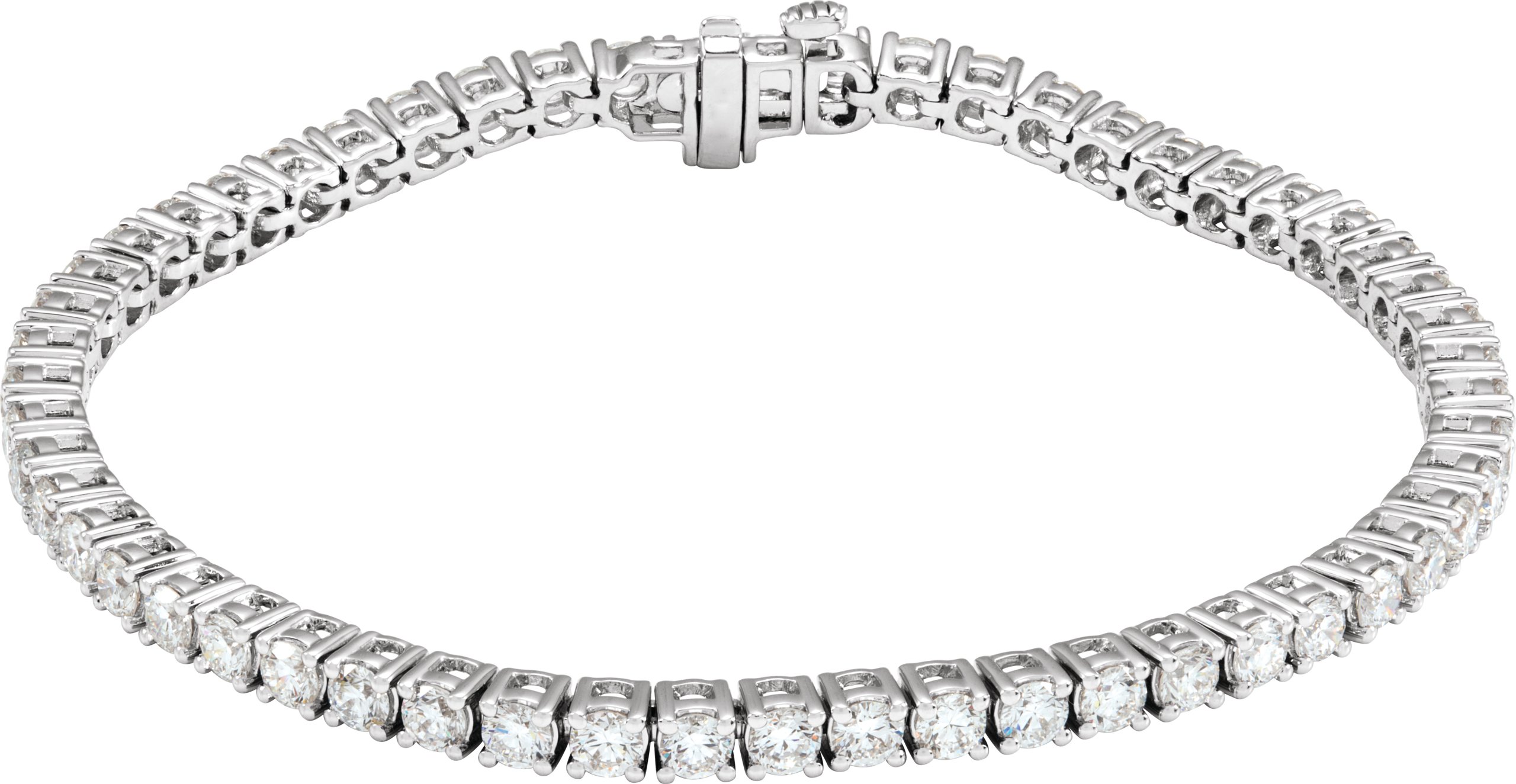 14K White 5 CTW Lab-Grown Diamond Line 7" Bracelet