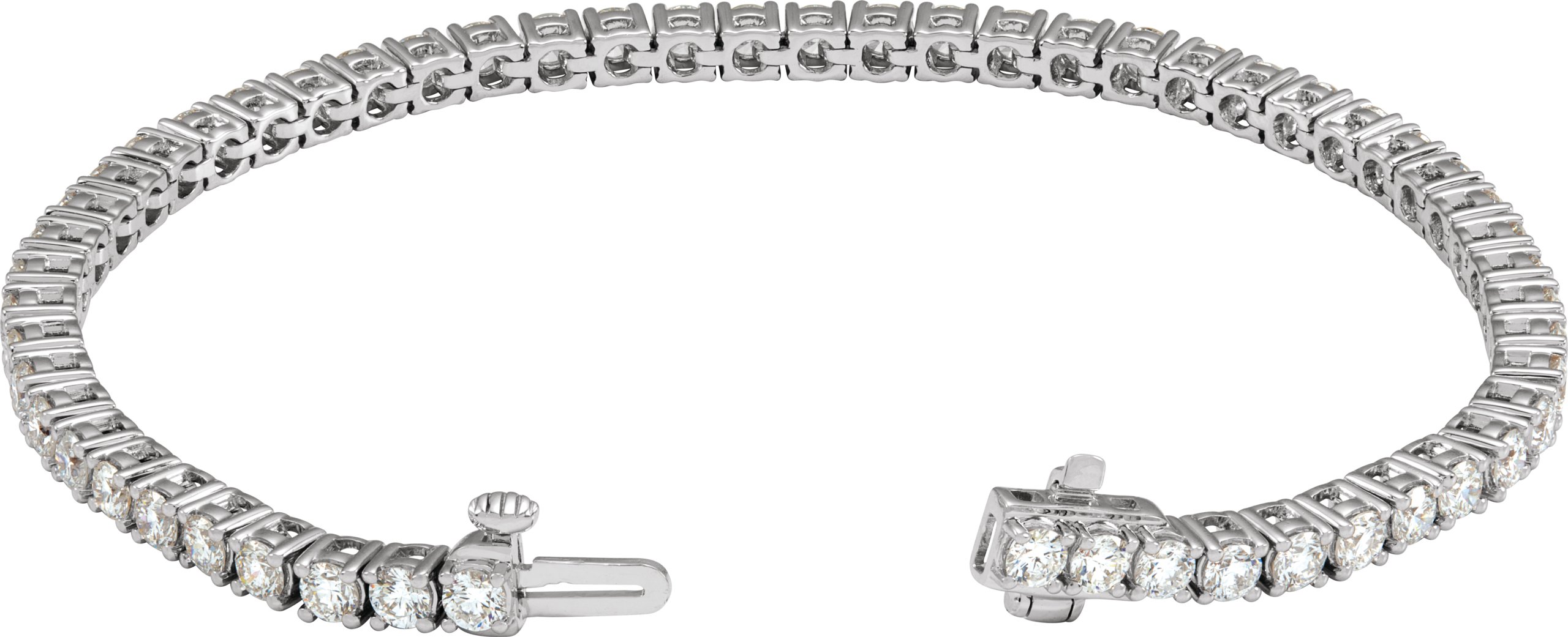 14K White 5 CTW Lab-Grown Diamond Line 7 Bracelet