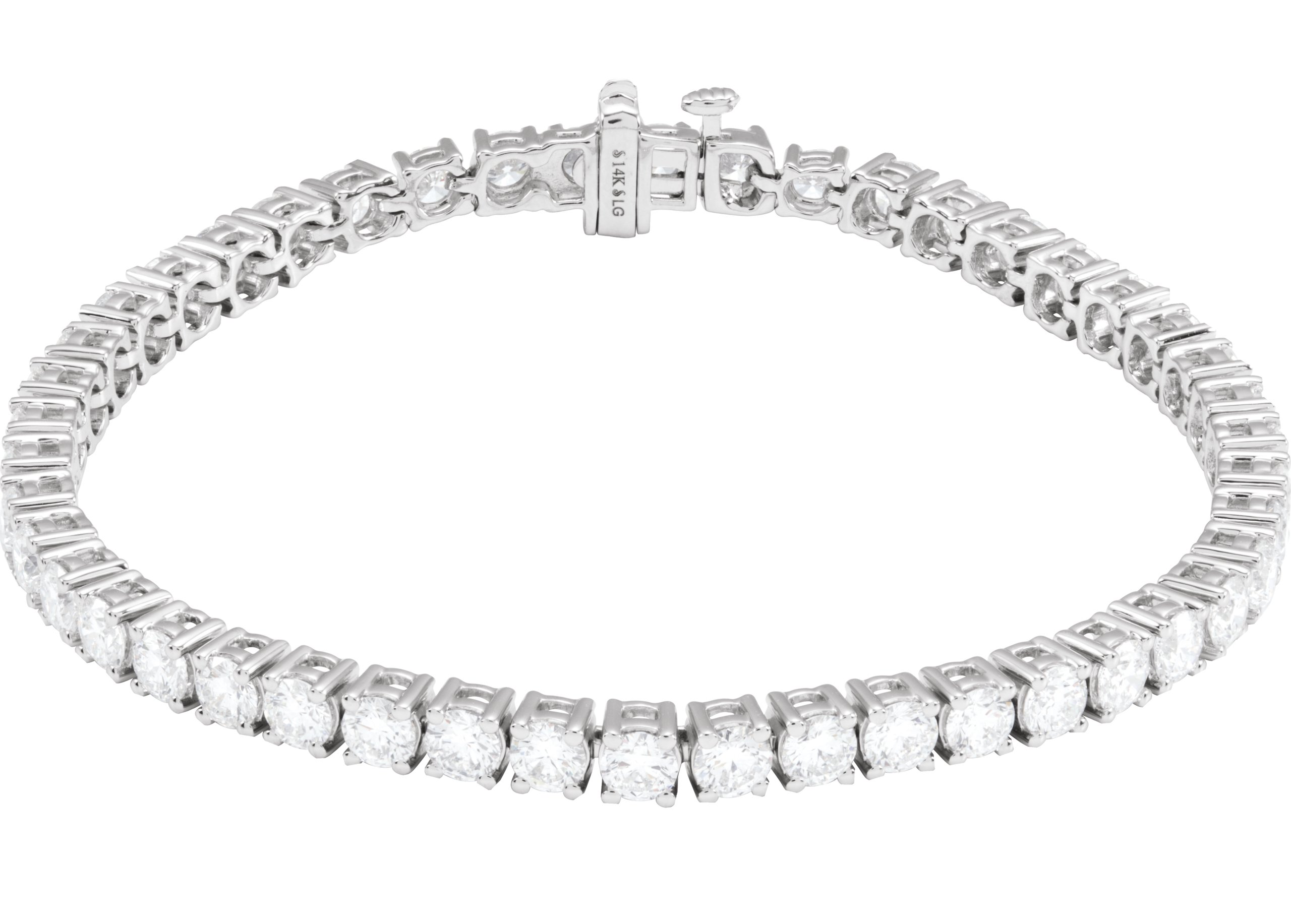 14K White 8 CTW Lab-Grown Diamond Line 7 Bracelet