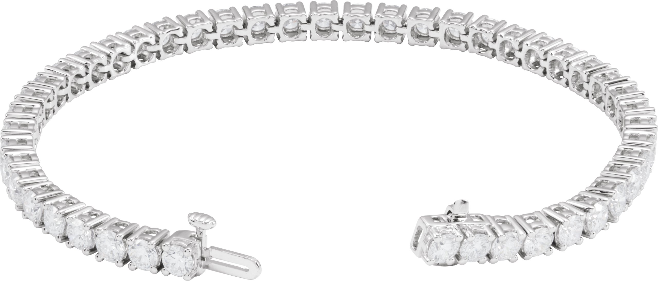 14K White 8 CTW Lab-Grown Diamond Line 7 Bracelet