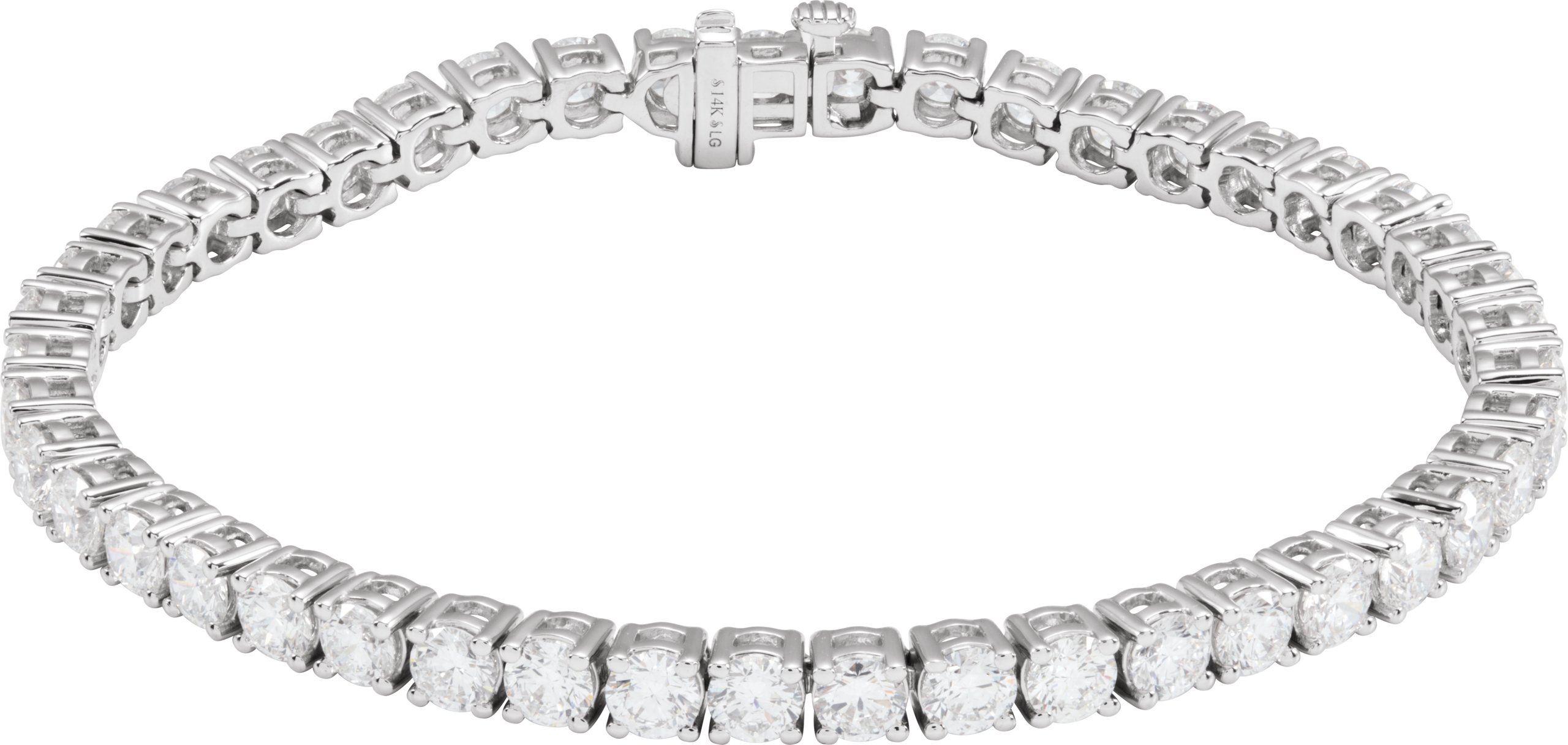 14K White 9 CTW Lab-Grown Diamond Line 7 Bracelet