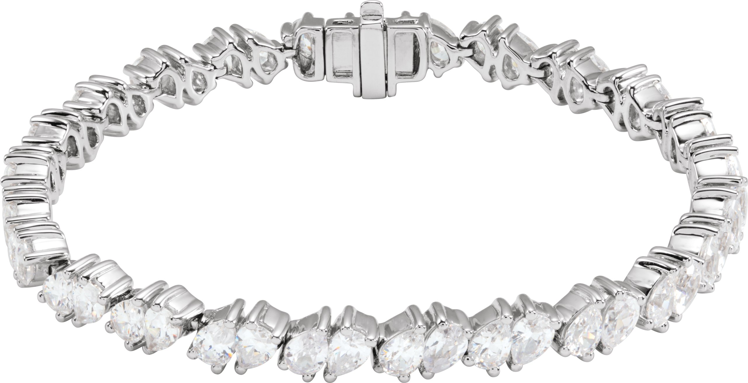 14K White 9 1/2 CTW Lab-Grown Diamond Line 7 Bracelet