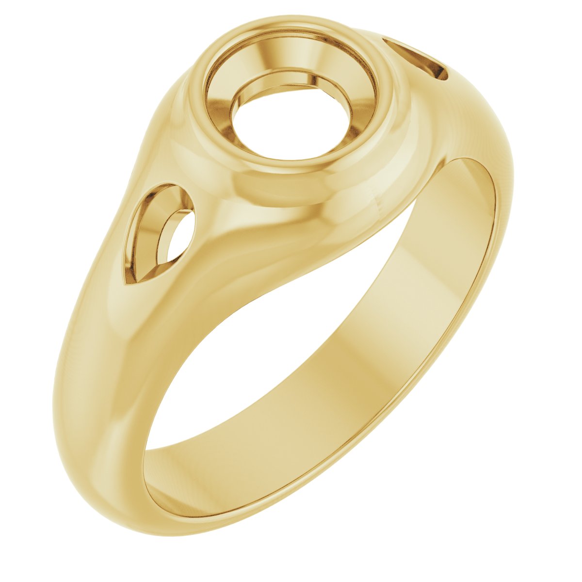 Bezel-Set Three-Stone Engagement Ring or Band
