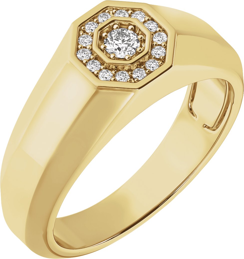 1/5 CTW Lab-Grown Diamond Mens Band – 14K Yellow Gold