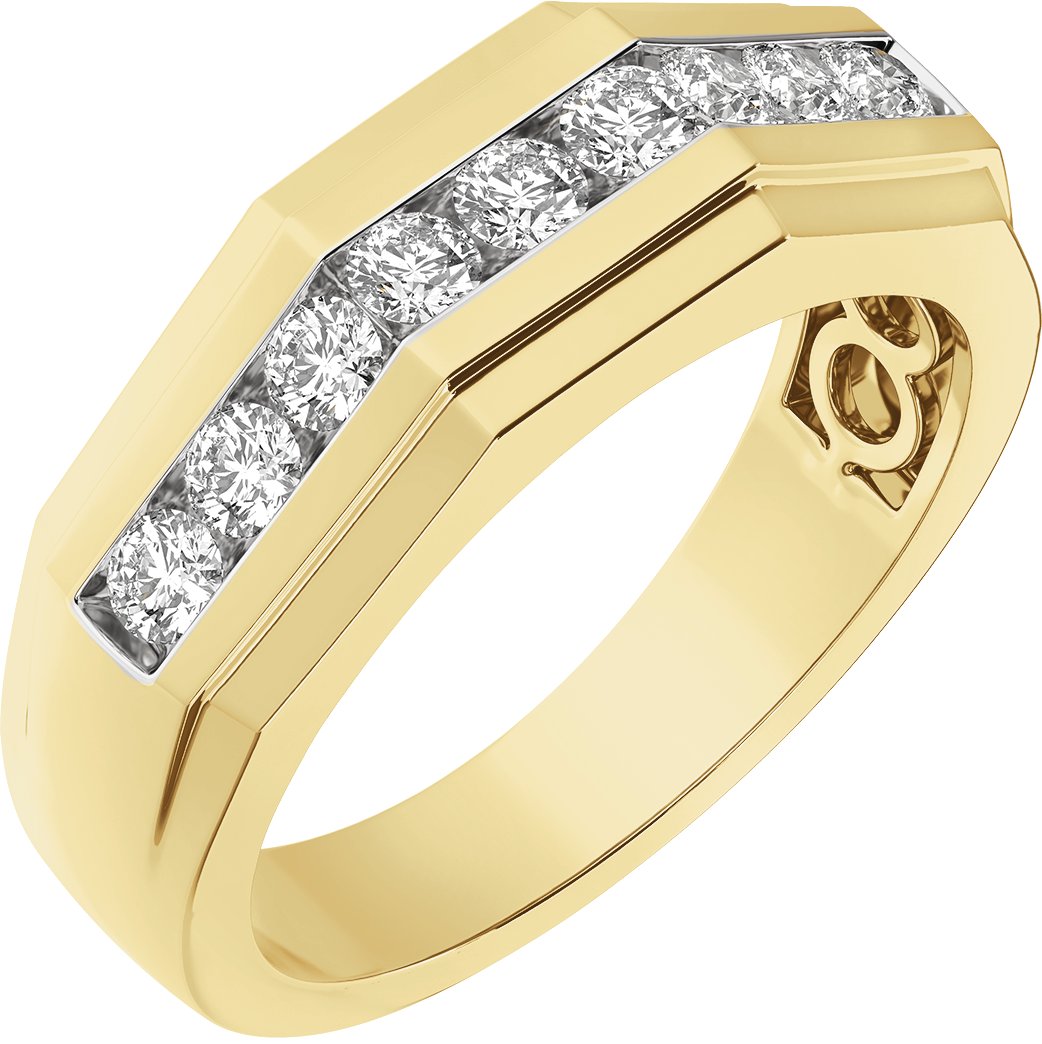 1/2 CTW Lab-Grown Diamond Mens Band – 14K Yellow Gold