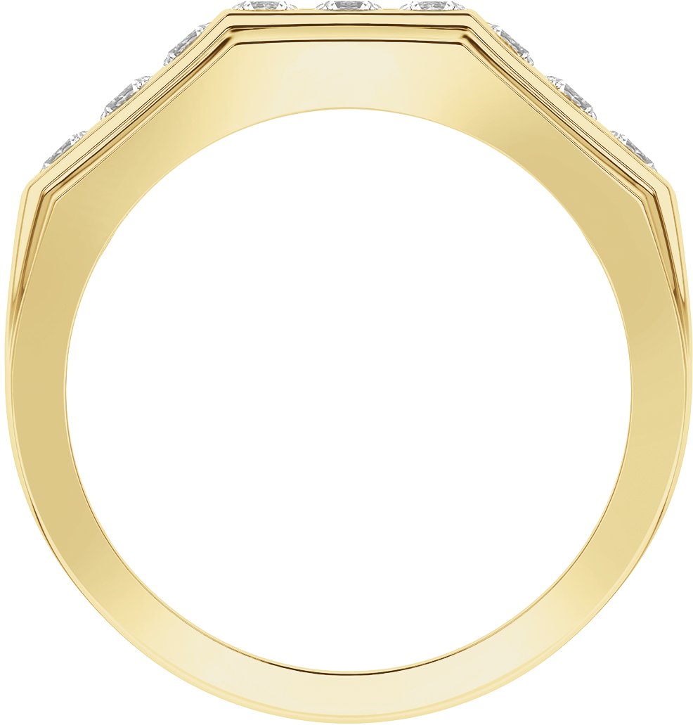 Alternative view of 1/2 CTW Lab-Grown Diamond Mens Band – 14K Yellow Gold