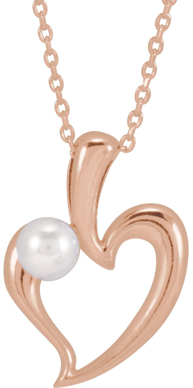 Pearl Heart Necklace or Pendant