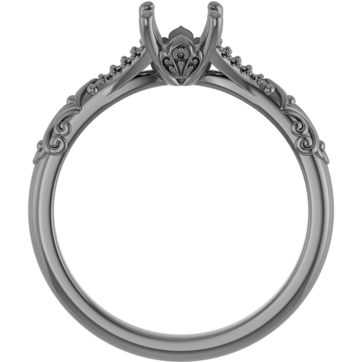 8x6 mm Pear Engagement Ring Mounting view 2