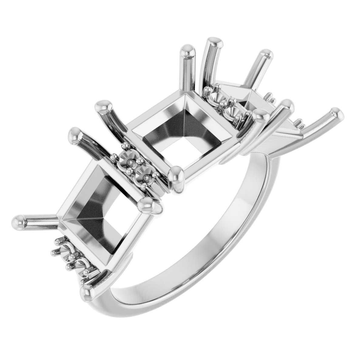 Accented Three-Stone Anniversary Band