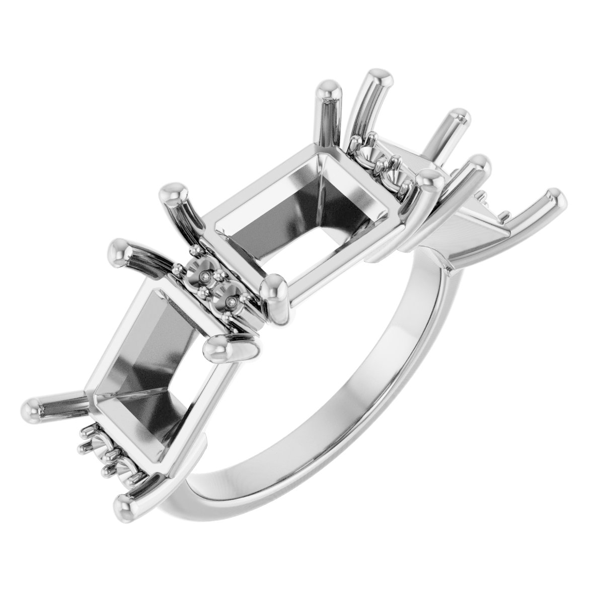 Accented Three-Stone Anniversary Band