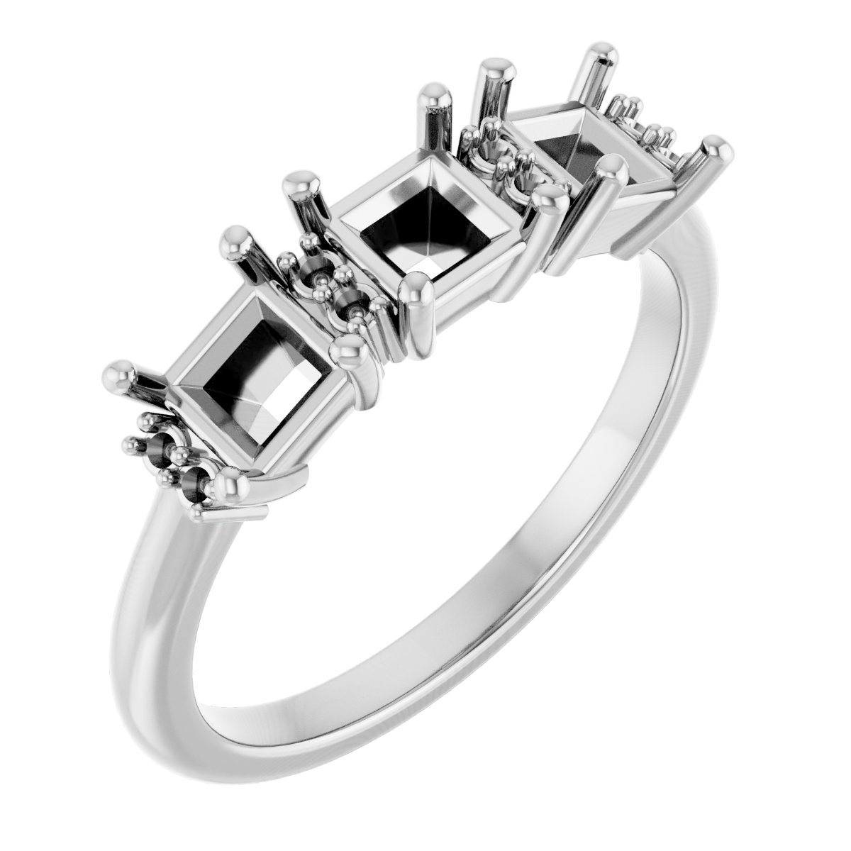 Accented Three-Stone Anniversary Band