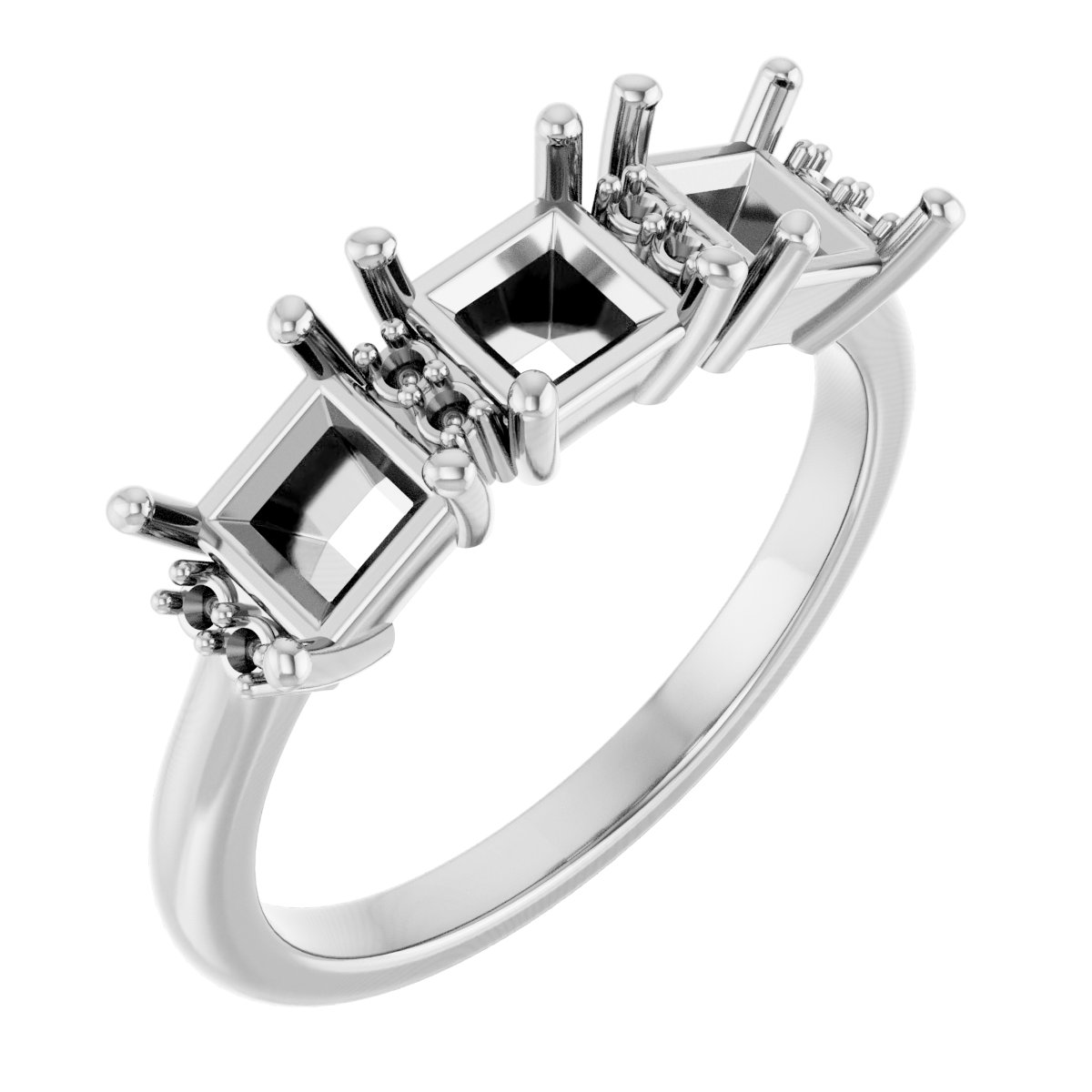 Accented Three-Stone Anniversary Band