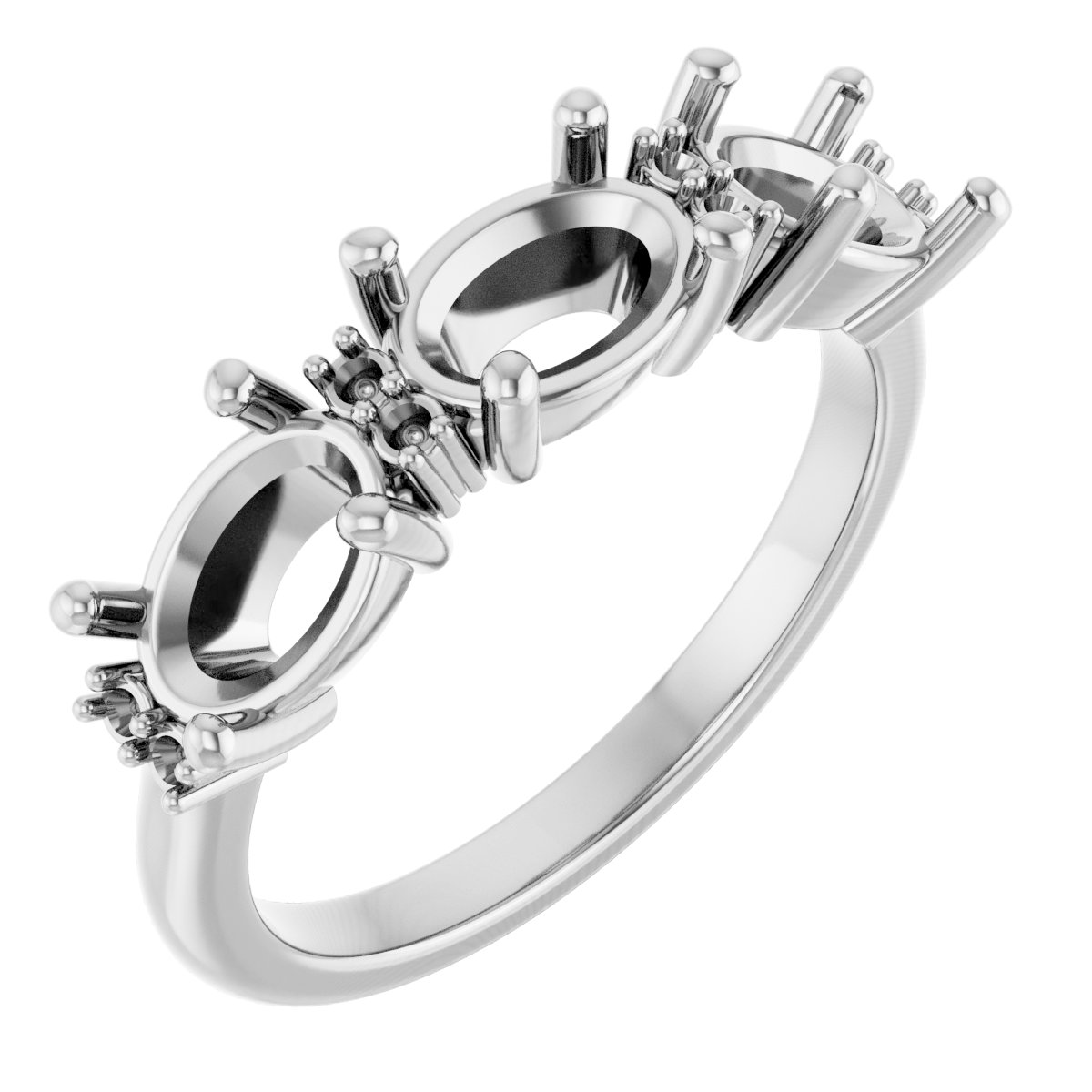 Accented Three-Stone Anniversary Band