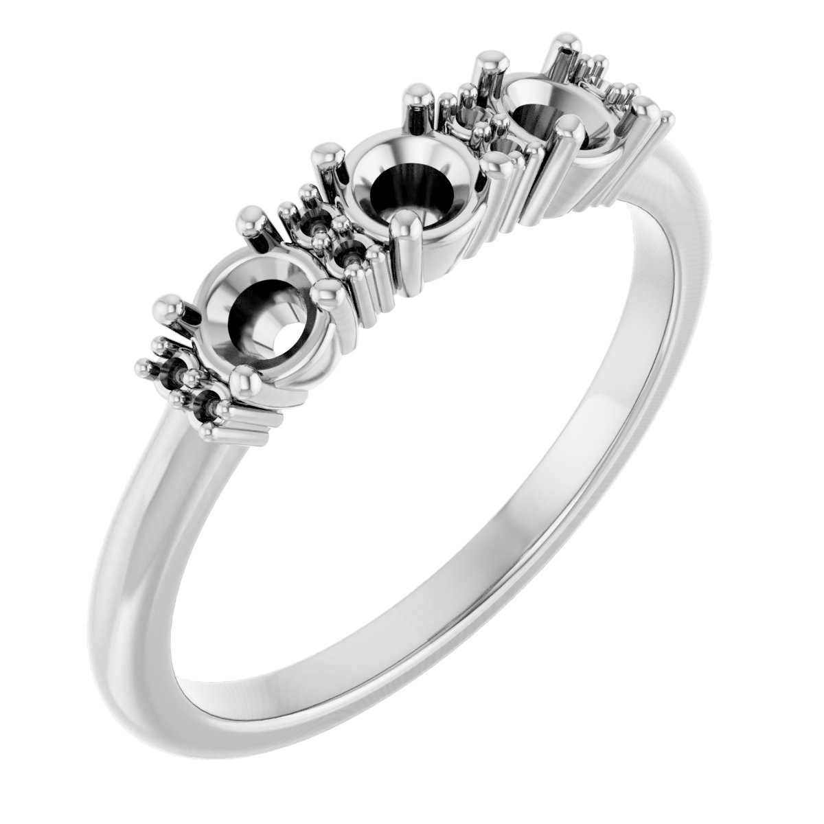 Accented Three-Stone Anniversary Band