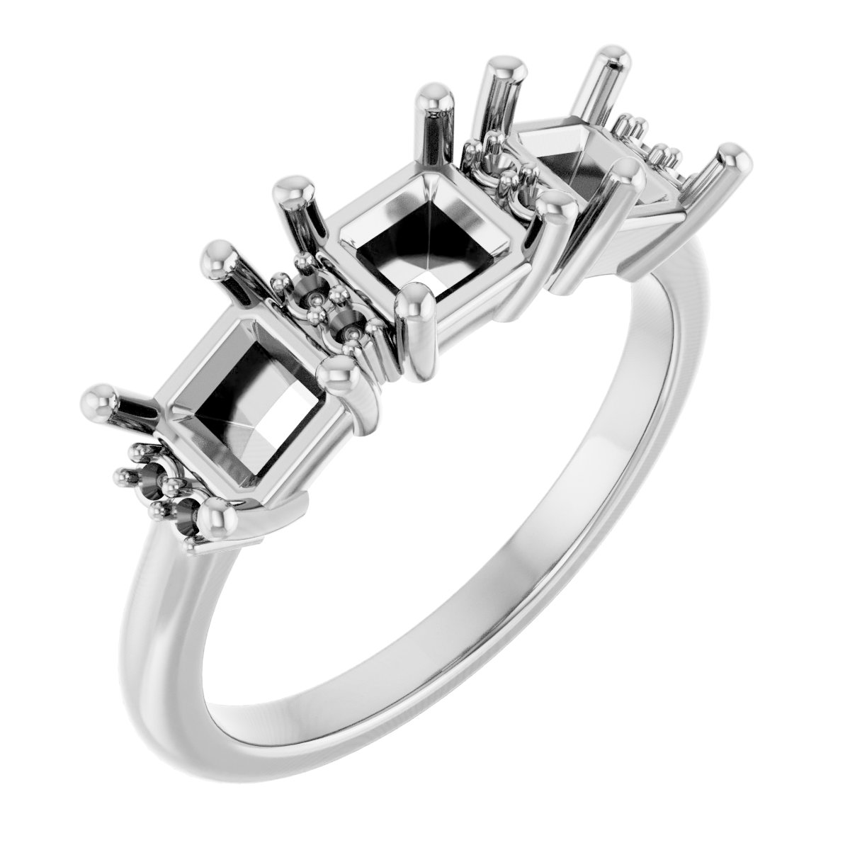 Accented Three-Stone Anniversary Band
