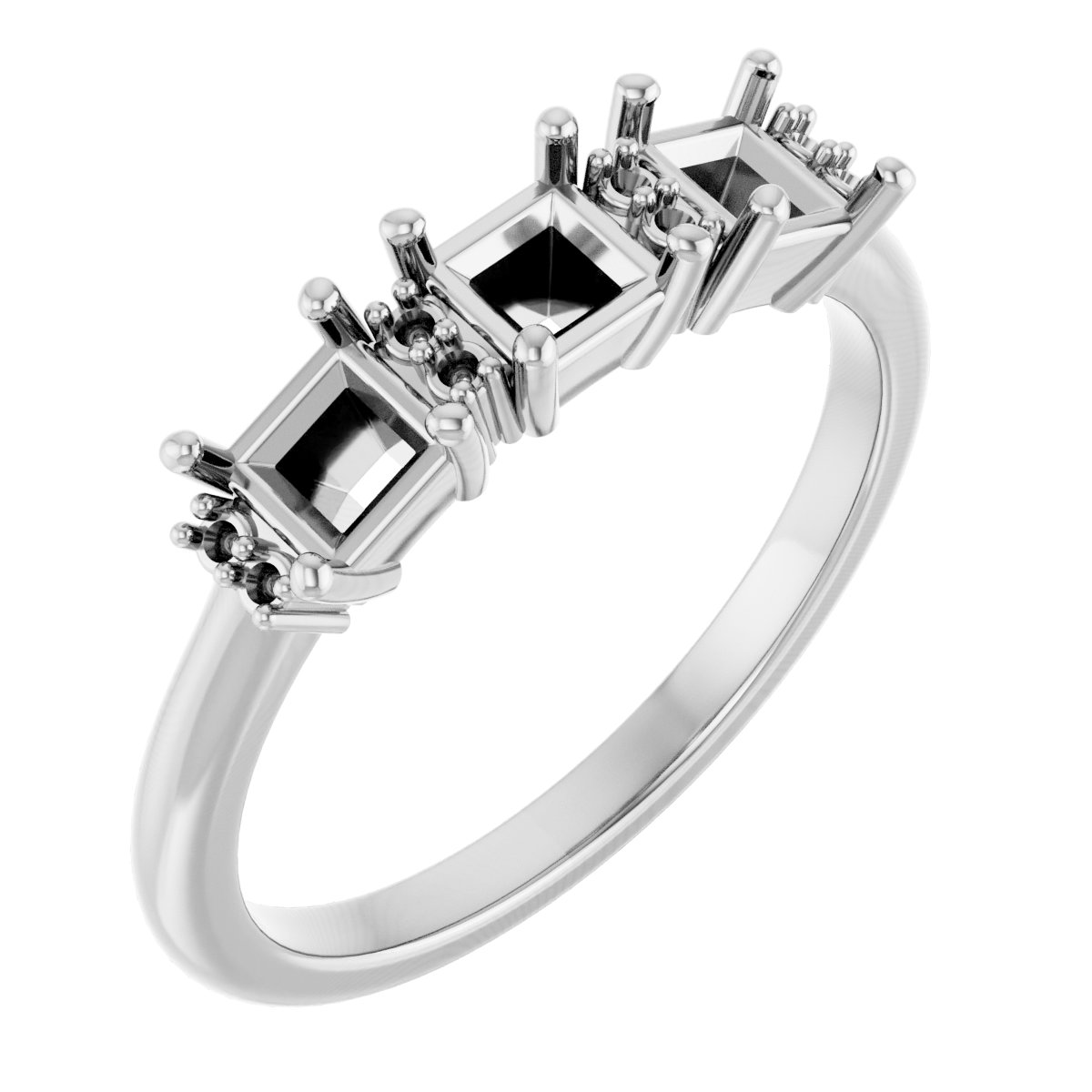 Accented Three-Stone Anniversary Band
