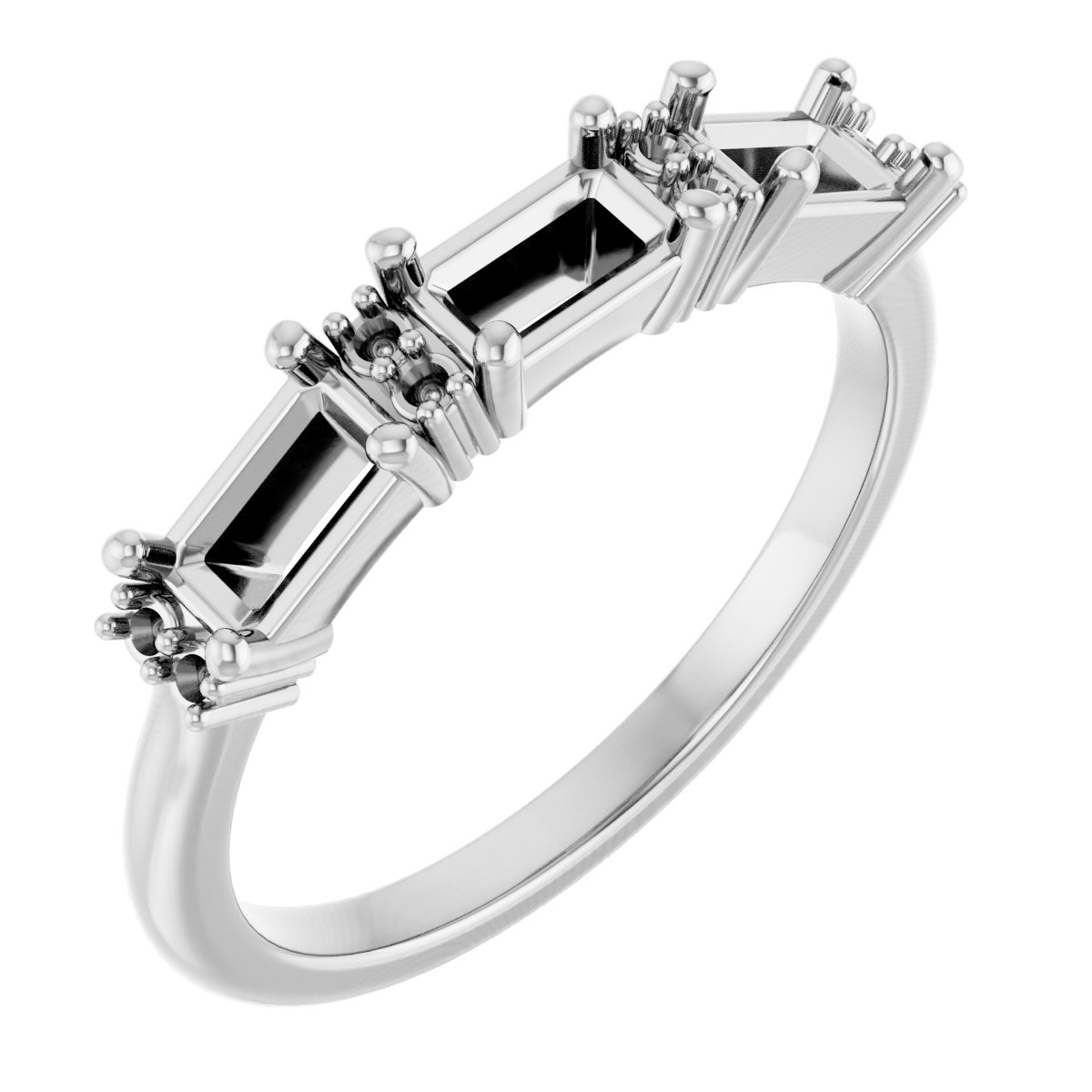 Accented Three-Stone Anniversary Band